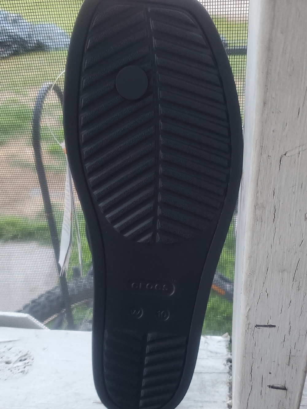 CROCS Women's Black Strappy Sandals with Silver Studs Size 10 NEW - Picture 6 of 6